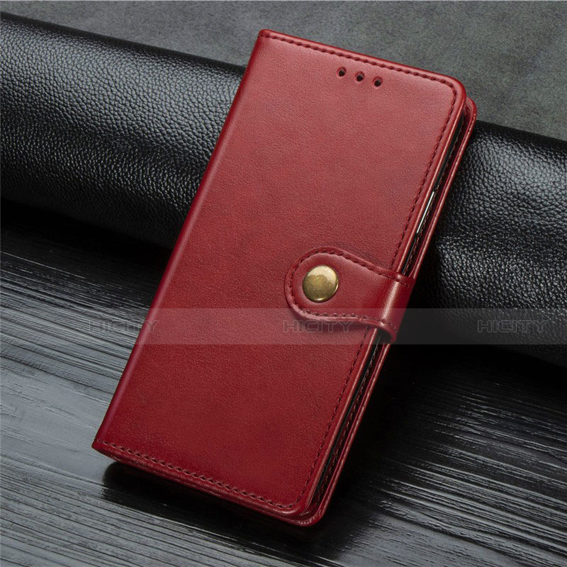 Custodia Portafoglio In Pelle Cover con Supporto L01 per Xiaomi Mi Note 10 Lite Rosso