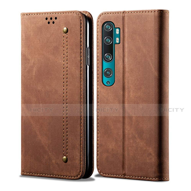 Custodia Portafoglio In Pelle Cover con Supporto L01 per Xiaomi Mi Note 10 Pro Marrone