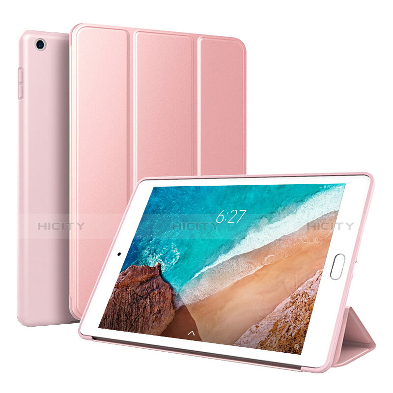 Custodia Portafoglio In Pelle Cover con Supporto L01 per Xiaomi Mi Pad Oro Rosa