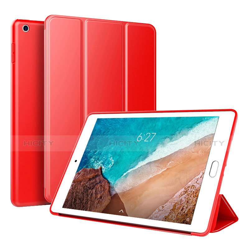 Custodia Portafoglio In Pelle Cover con Supporto L01 per Xiaomi Mi Pad Rosso