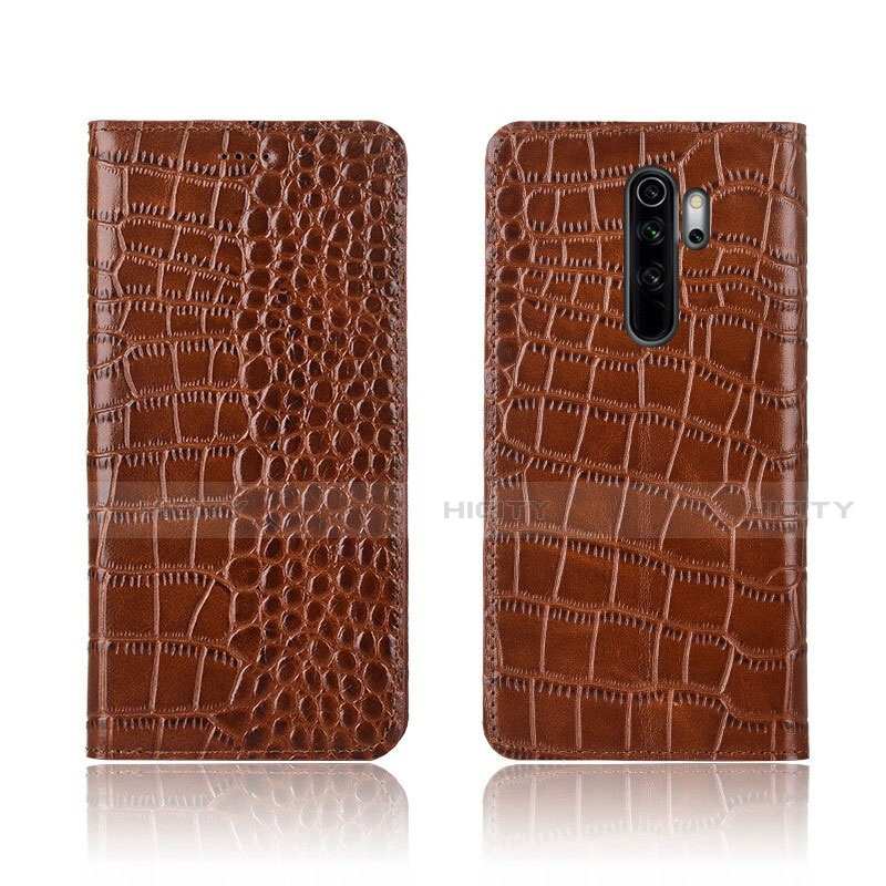 Custodia Portafoglio In Pelle Cover con Supporto L01 per Xiaomi Redmi Note 8 Pro Arancione