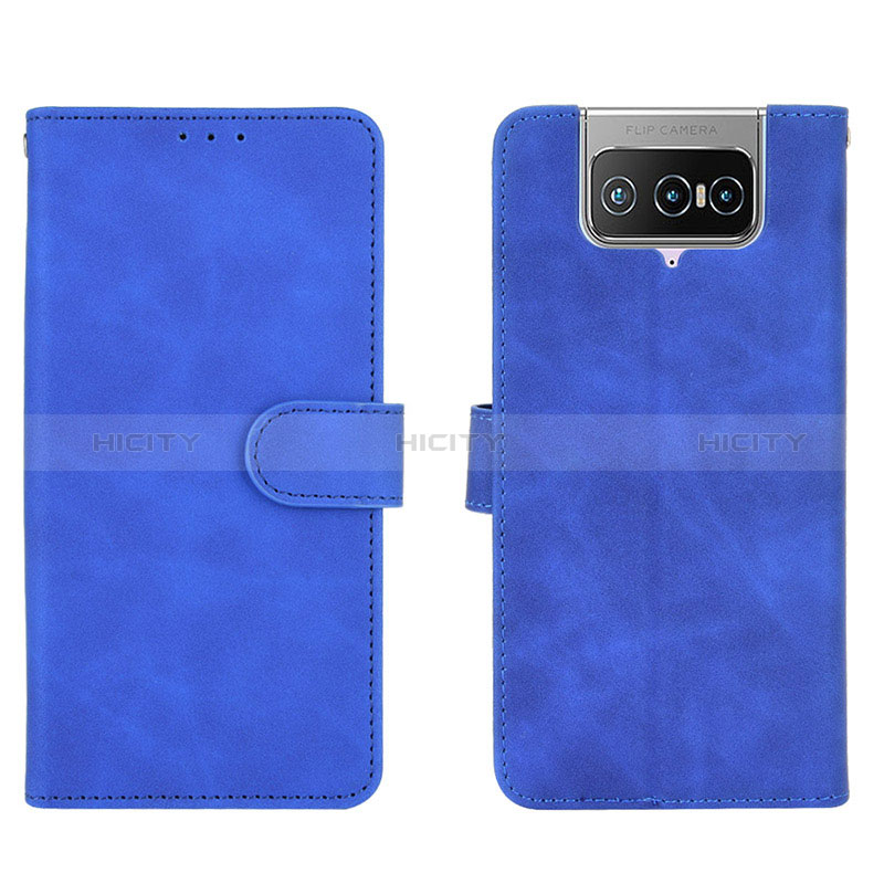 Custodia Portafoglio In Pelle Cover con Supporto L01Z per Asus Zenfone 7 Pro ZS671KS Blu