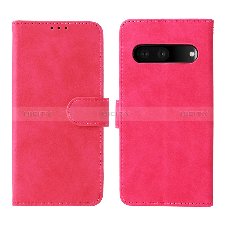 Custodia Portafoglio In Pelle Cover con Supporto L01Z per Google Pixel 7 5G Rosa Caldo