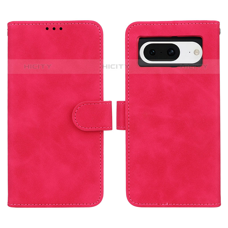 Custodia Portafoglio In Pelle Cover con Supporto L01Z per Google Pixel 8 5G Rosa Caldo