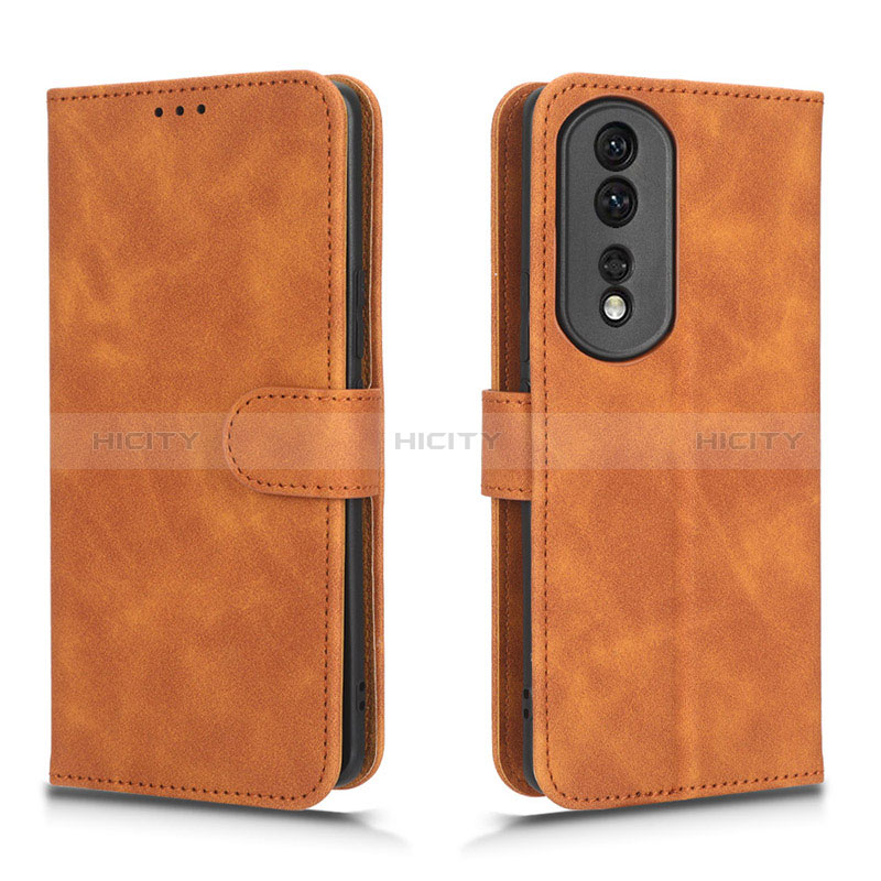 Custodia Portafoglio In Pelle Cover con Supporto L01Z per Huawei Honor 80 Pro 5G Marrone