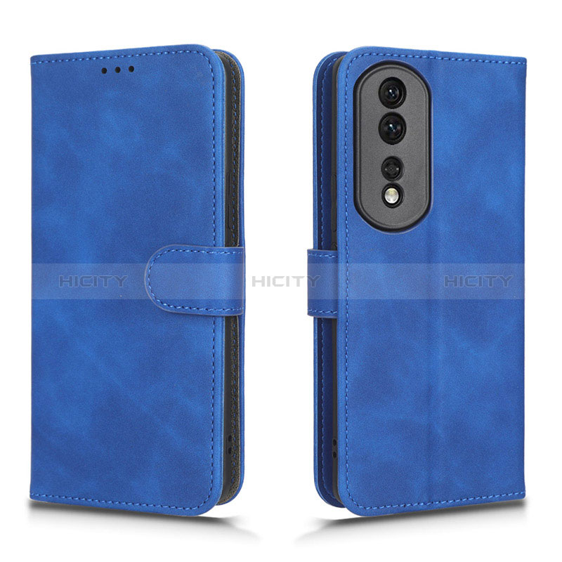 Custodia Portafoglio In Pelle Cover con Supporto L01Z per Huawei Honor 80 Pro Flat 5G Blu