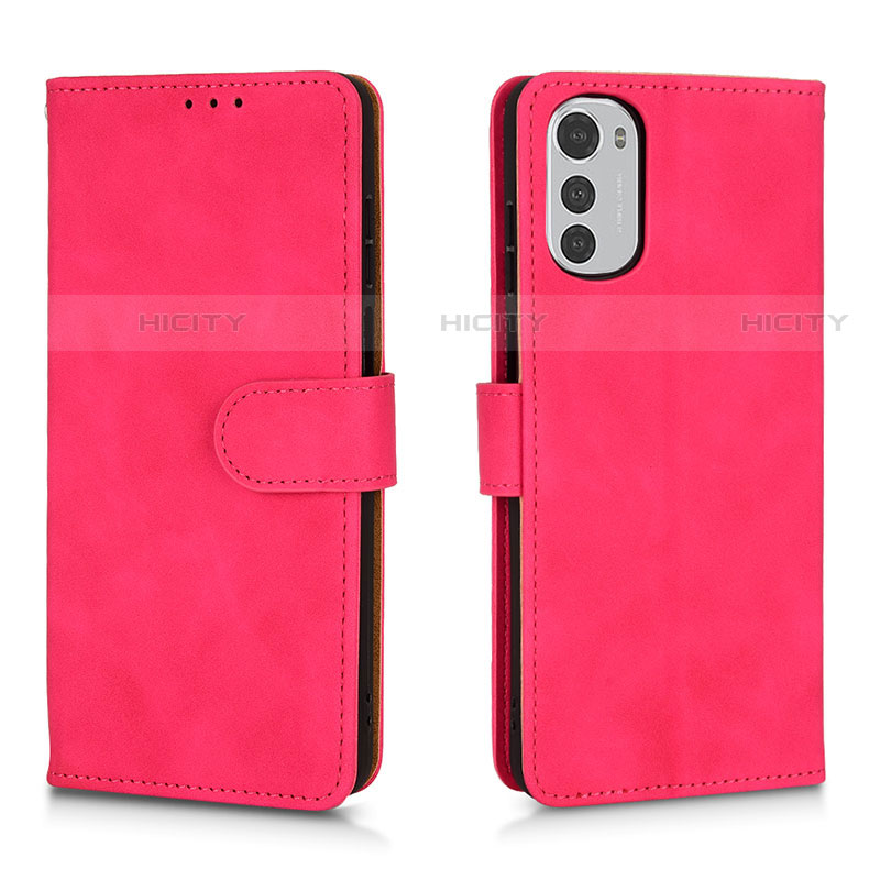 Custodia Portafoglio In Pelle Cover con Supporto L01Z per Motorola Moto E32 Rosa Caldo