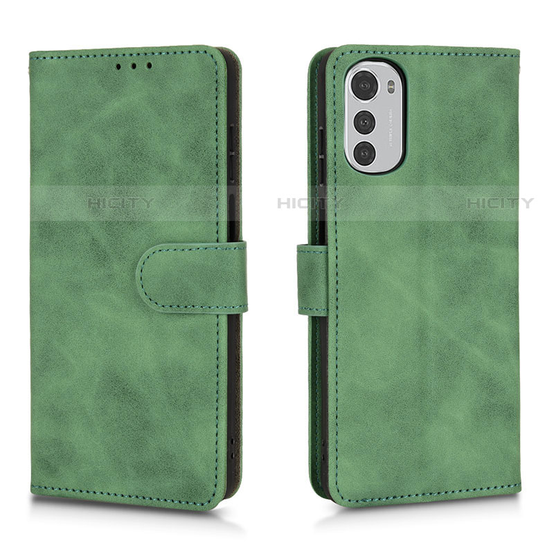 Custodia Portafoglio In Pelle Cover con Supporto L01Z per Motorola Moto E32 Verde