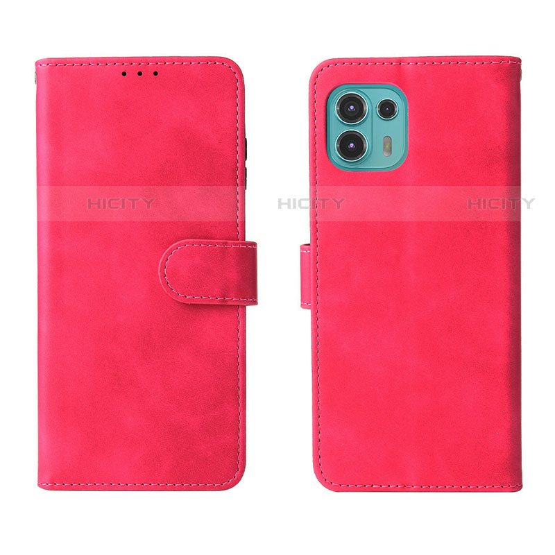 Custodia Portafoglio In Pelle Cover con Supporto L01Z per Motorola Moto Edge 20 Lite 5G Rosa Caldo