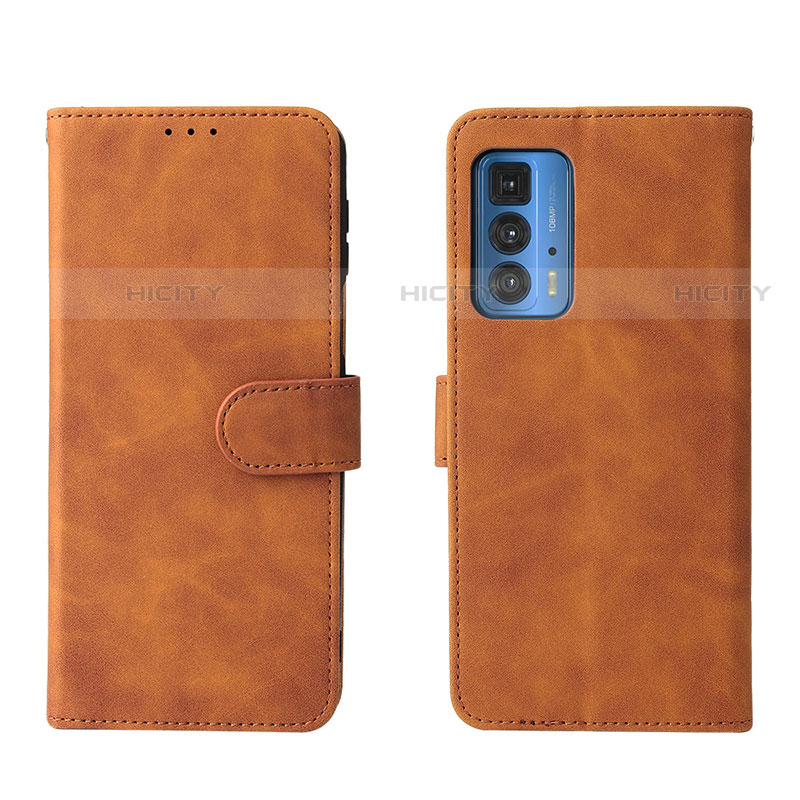 Custodia Portafoglio In Pelle Cover con Supporto L01Z per Motorola Moto Edge 20 Pro 5G Marrone