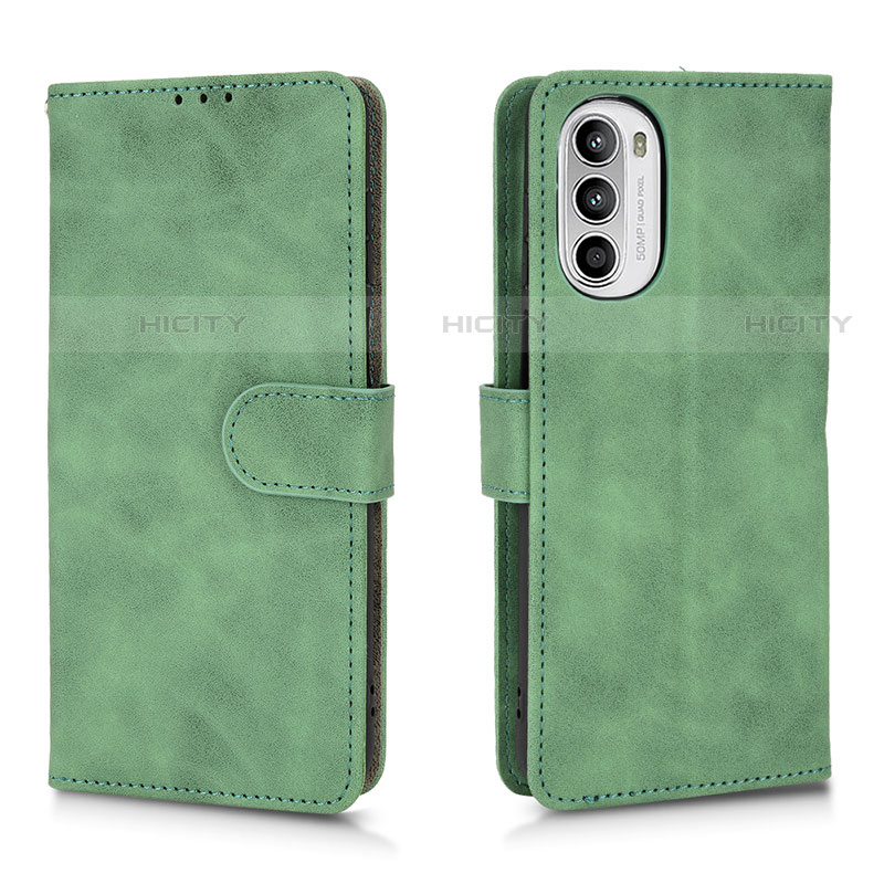 Custodia Portafoglio In Pelle Cover con Supporto L01Z per Motorola Moto Edge (2022) 5G Verde