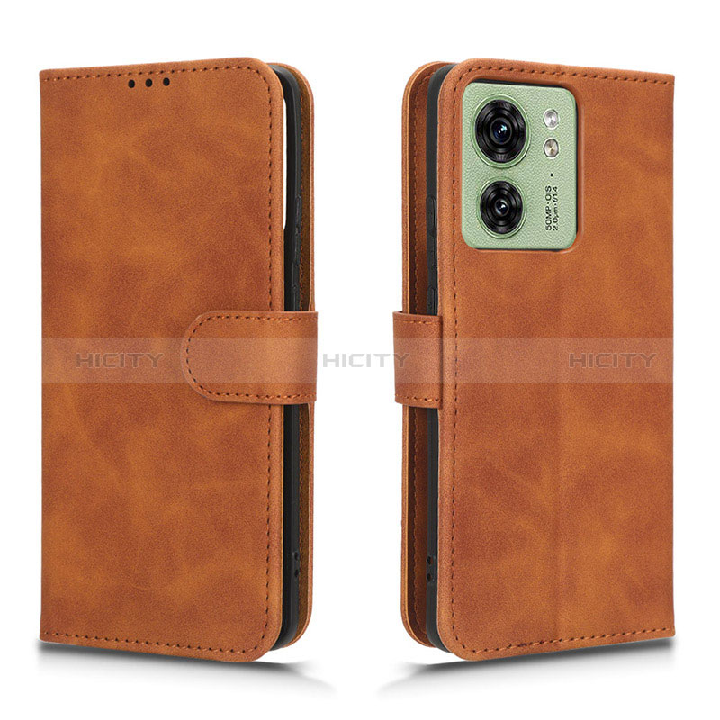 Custodia Portafoglio In Pelle Cover con Supporto L01Z per Motorola Moto Edge 40 5G Marrone