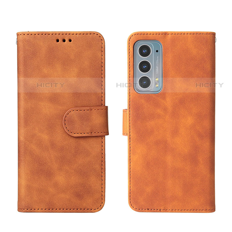 Custodia Portafoglio In Pelle Cover con Supporto L01Z per Motorola Moto Edge Lite 5G Marrone