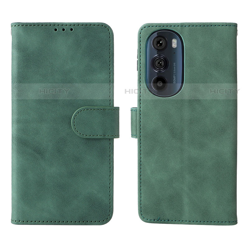 Custodia Portafoglio In Pelle Cover con Supporto L01Z per Motorola Moto Edge Plus (2022) 5G Verde