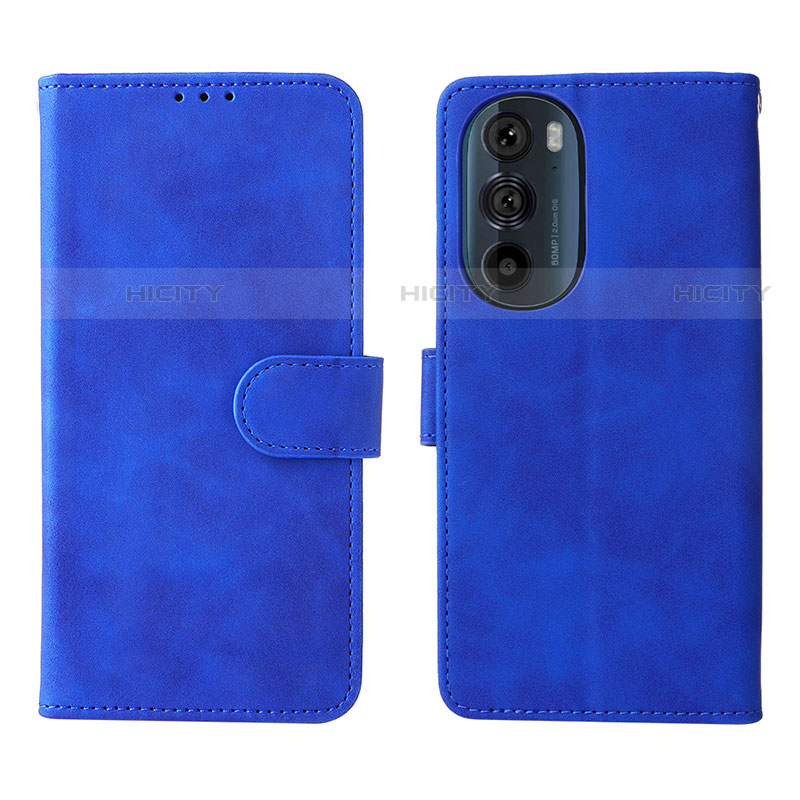 Custodia Portafoglio In Pelle Cover con Supporto L01Z per Motorola Moto Edge X30 5G Blu