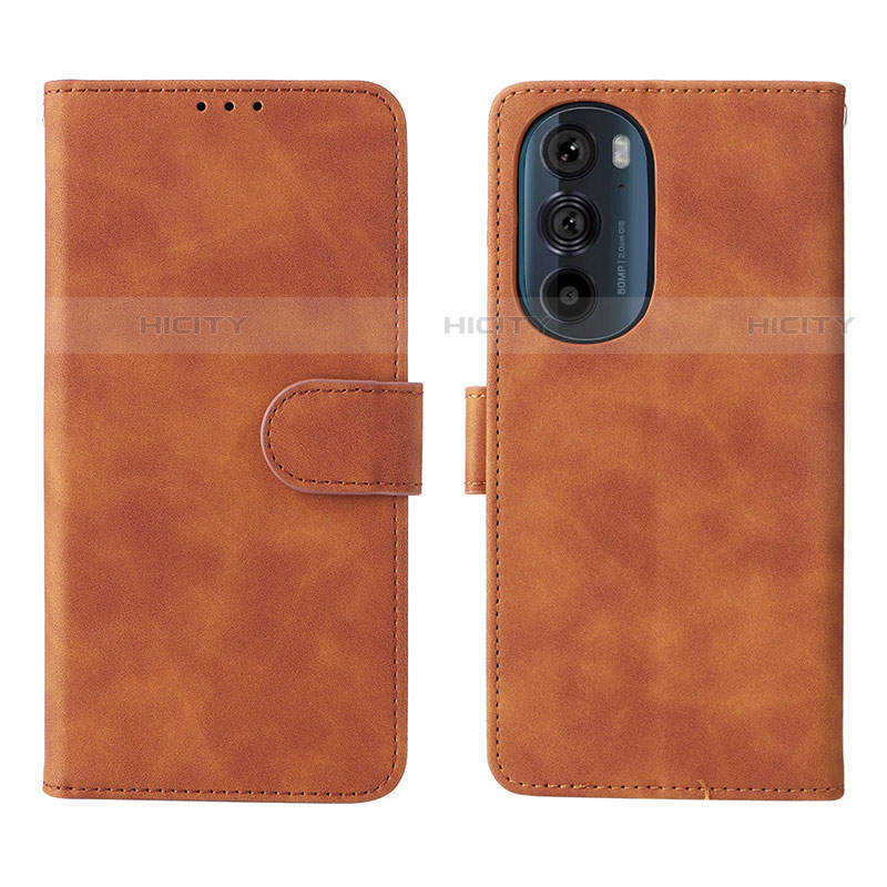 Custodia Portafoglio In Pelle Cover con Supporto L01Z per Motorola Moto Edge X30 5G Marrone