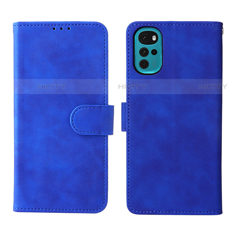 Custodia Portafoglio In Pelle Cover con Supporto L01Z per Motorola Moto G22 Blu