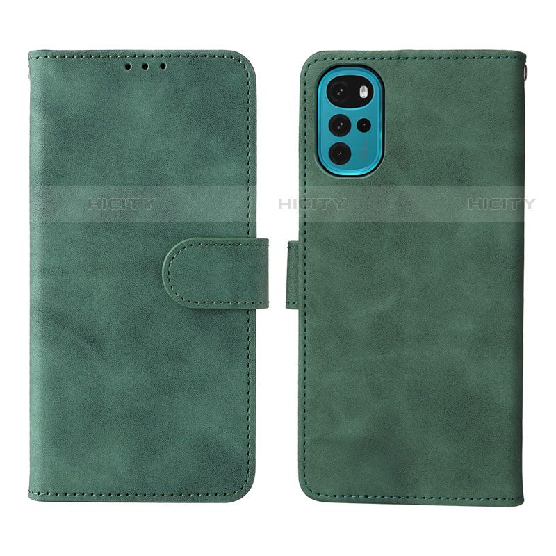 Custodia Portafoglio In Pelle Cover con Supporto L01Z per Motorola Moto G22 Verde