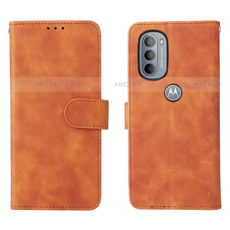 Custodia Portafoglio In Pelle Cover con Supporto L01Z per Motorola Moto G31 Marrone