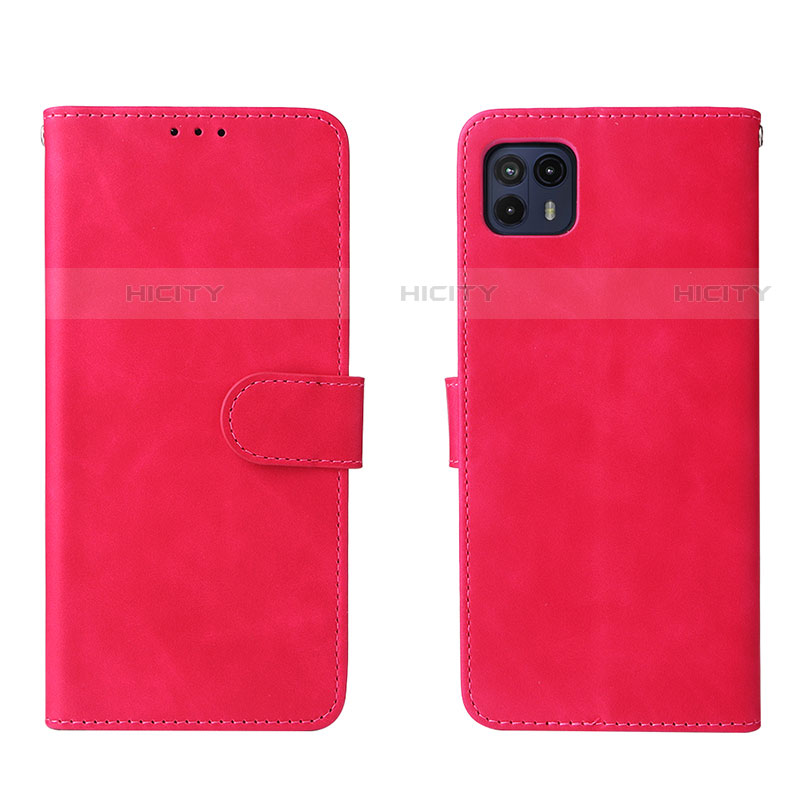 Custodia Portafoglio In Pelle Cover con Supporto L01Z per Motorola Moto G50 5G Rosa Caldo