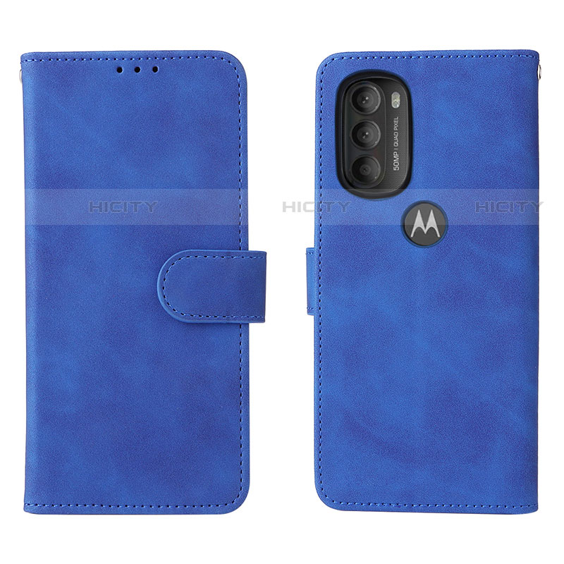 Custodia Portafoglio In Pelle Cover con Supporto L01Z per Motorola Moto G71 5G Blu