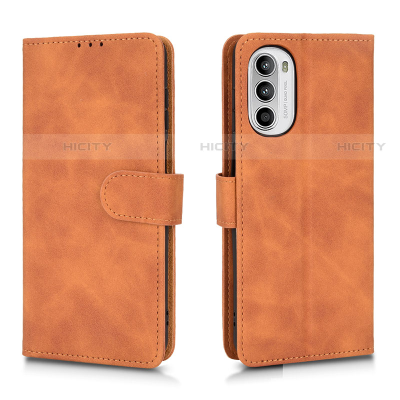 Custodia Portafoglio In Pelle Cover con Supporto L01Z per Motorola Moto G71s 5G Marrone