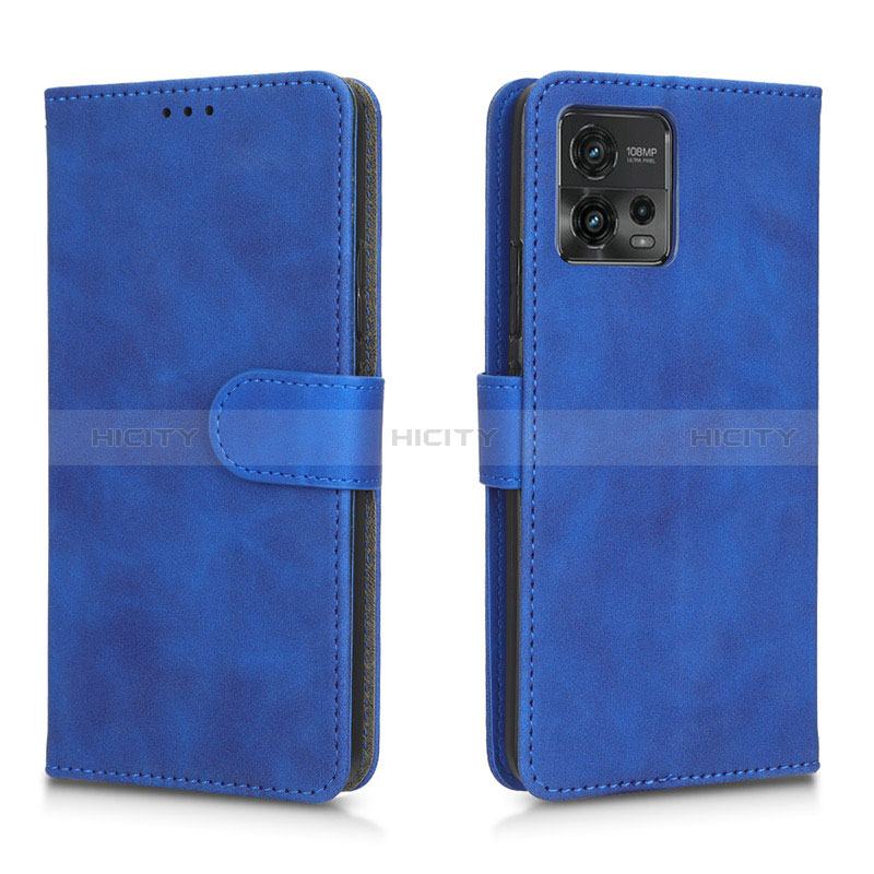 Custodia Portafoglio In Pelle Cover con Supporto L01Z per Motorola Moto G72 Blu