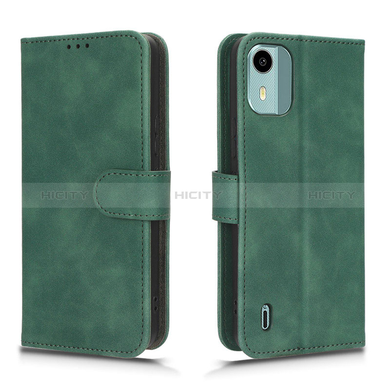 Custodia Portafoglio In Pelle Cover con Supporto L01Z per Nokia C12 Plus Verde