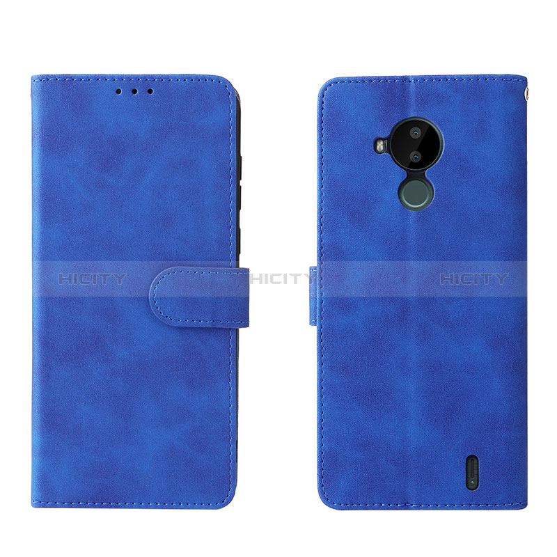 Custodia Portafoglio In Pelle Cover con Supporto L01Z per Nokia C30 Blu