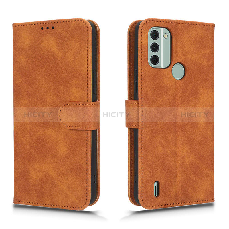 Custodia Portafoglio In Pelle Cover con Supporto L01Z per Nokia C31 Marrone