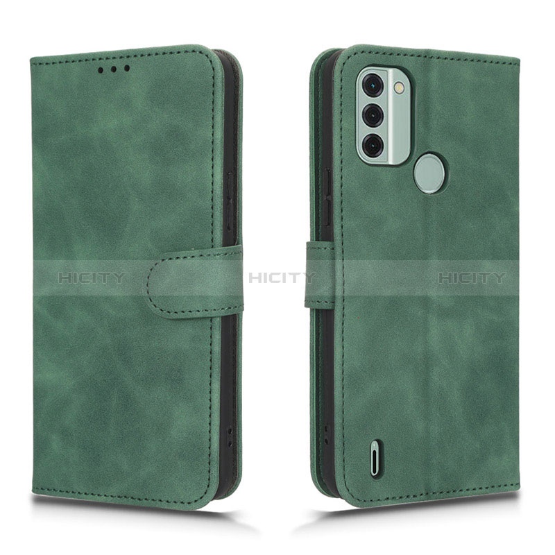 Custodia Portafoglio In Pelle Cover con Supporto L01Z per Nokia C31 Verde