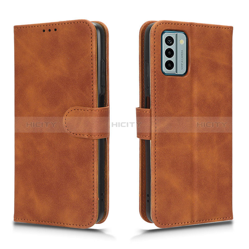 Custodia Portafoglio In Pelle Cover con Supporto L01Z per Nokia G22 Marrone