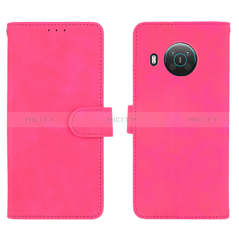 Custodia Portafoglio In Pelle Cover con Supporto L01Z per Nokia X10 Rosa Caldo