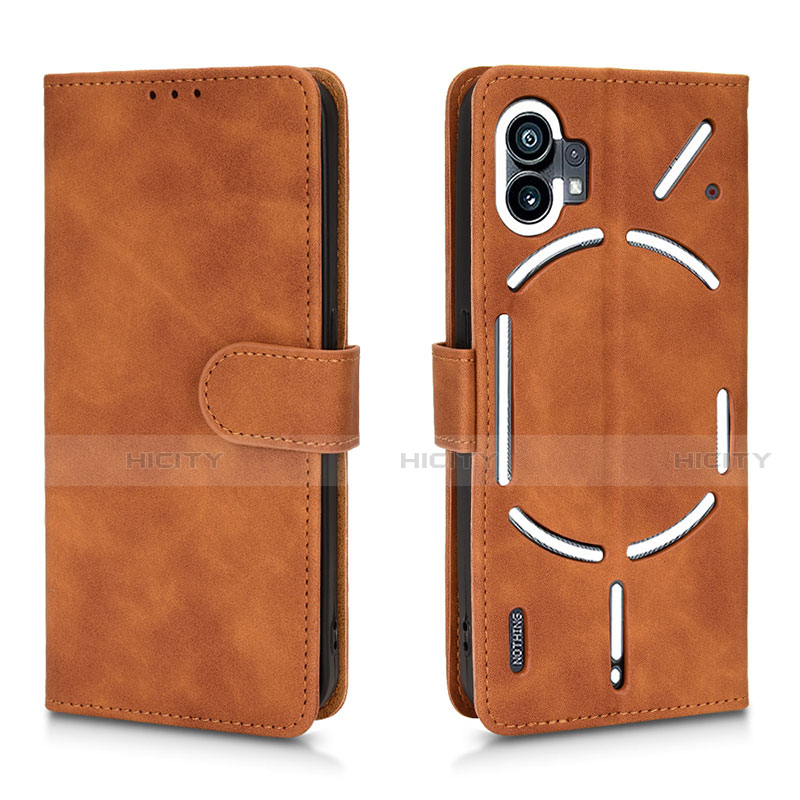 Custodia Portafoglio In Pelle Cover con Supporto L01Z per Nothing Phone 1 Marrone