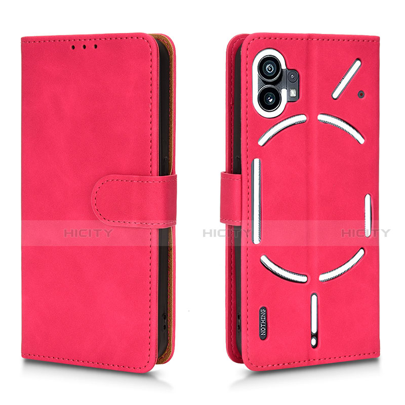 Custodia Portafoglio In Pelle Cover con Supporto L01Z per Nothing Phone 1 Rosa Caldo