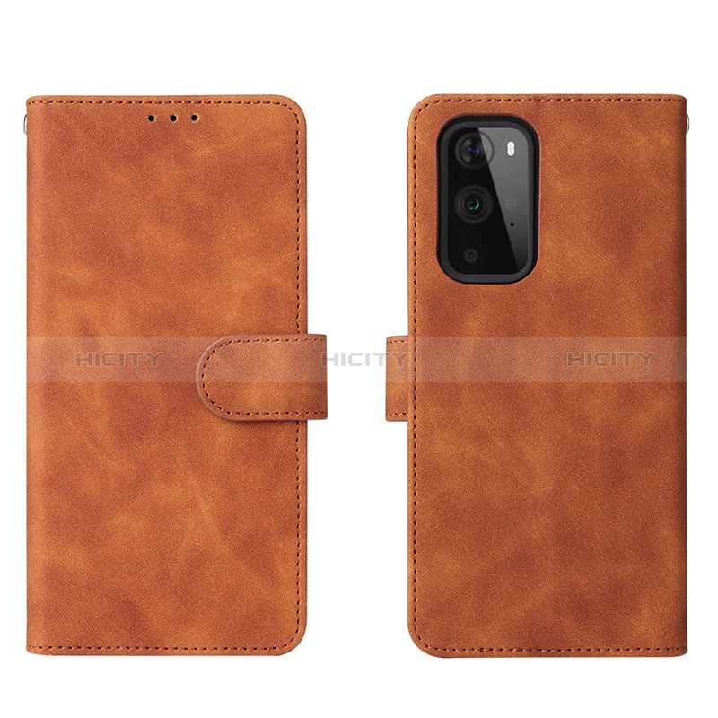 Custodia Portafoglio In Pelle Cover con Supporto L01Z per OnePlus 9 Pro 5G Marrone