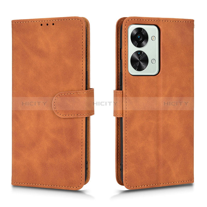 Custodia Portafoglio In Pelle Cover con Supporto L01Z per OnePlus Nord 2T 5G Marrone