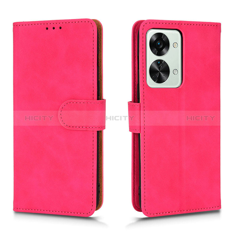 Custodia Portafoglio In Pelle Cover con Supporto L01Z per OnePlus Nord 2T 5G Rosa Caldo