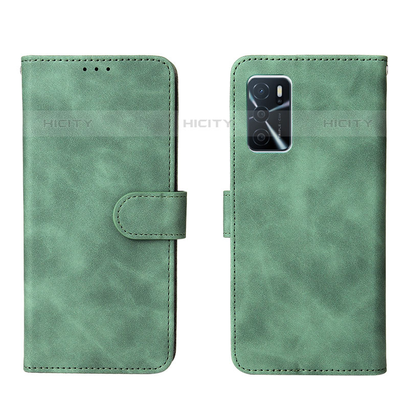 Custodia Portafoglio In Pelle Cover con Supporto L01Z per Oppo A16s Verde