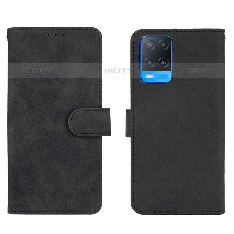 Custodia Portafoglio In Pelle Cover con Supporto L01Z per Oppo A54 4G Nero