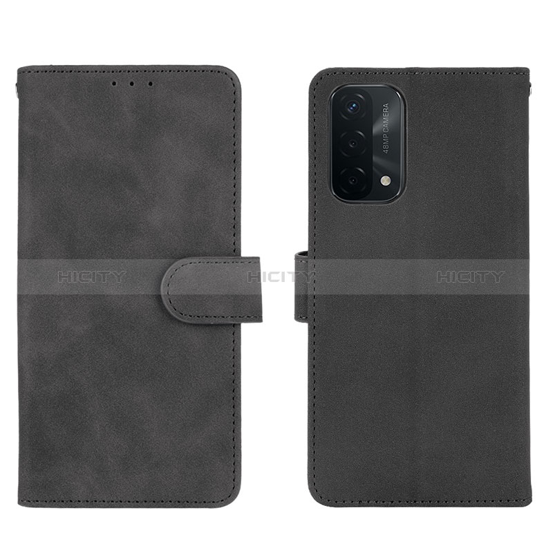 Custodia Portafoglio In Pelle Cover con Supporto L01Z per Oppo A54 5G Nero