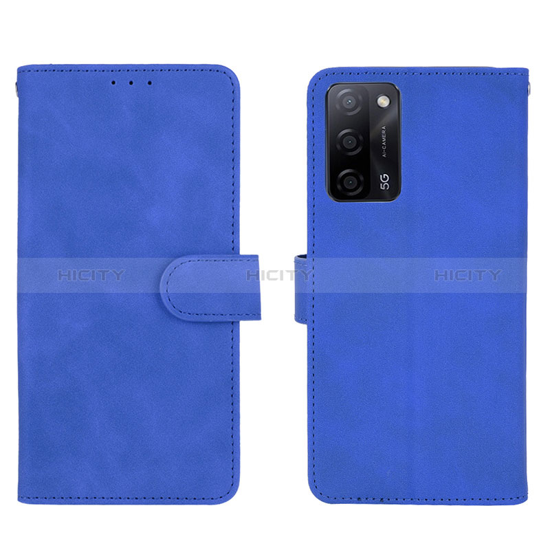 Custodia Portafoglio In Pelle Cover con Supporto L01Z per Oppo A56 5G Blu