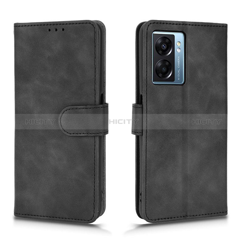 Custodia Portafoglio In Pelle Cover con Supporto L01Z per Oppo A56S 5G Nero