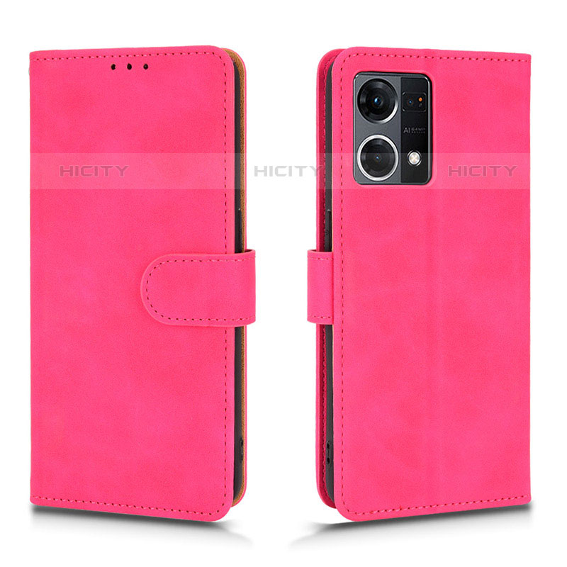 Custodia Portafoglio In Pelle Cover con Supporto L01Z per Oppo F21 Pro 4G Rosa Caldo