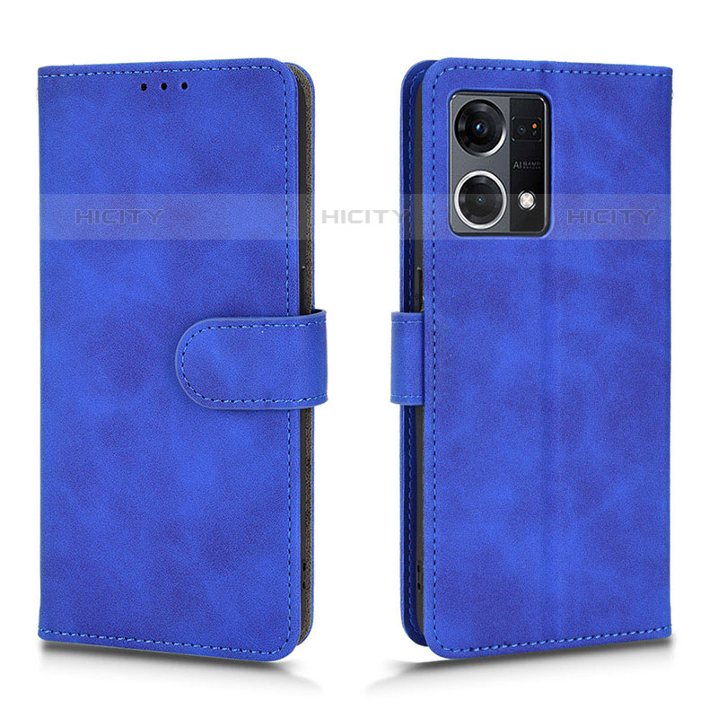 Custodia Portafoglio In Pelle Cover con Supporto L01Z per Oppo F21s Pro 4G Blu