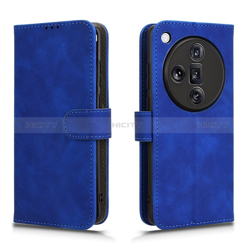 Custodia Portafoglio In Pelle Cover con Supporto L01Z per Oppo Find X7 Ultra 5G Blu