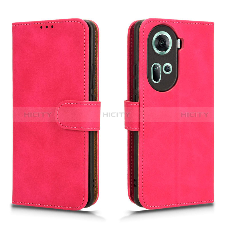 Custodia Portafoglio In Pelle Cover con Supporto L01Z per Oppo Reno11 5G Rosa Caldo