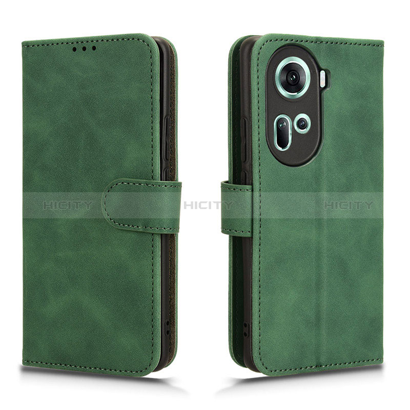 Custodia Portafoglio In Pelle Cover con Supporto L01Z per Oppo Reno11 5G Verde