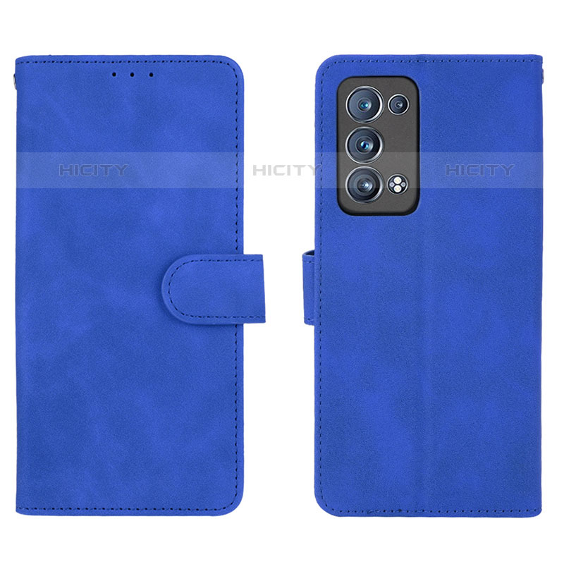 Custodia Portafoglio In Pelle Cover con Supporto L01Z per Oppo Reno6 Pro 5G Blu