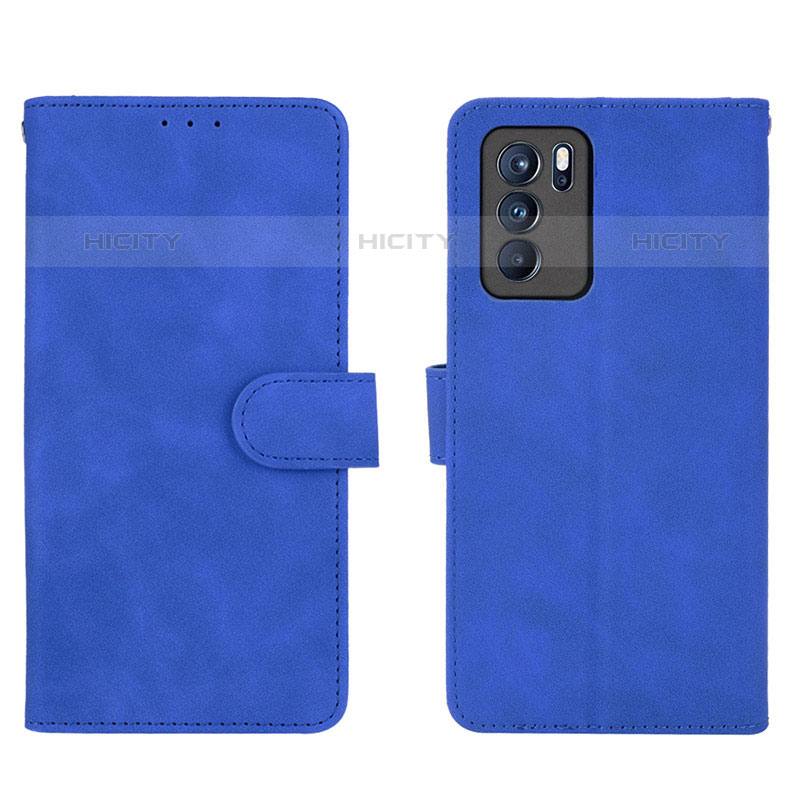 Custodia Portafoglio In Pelle Cover con Supporto L01Z per Oppo Reno6 Pro 5G India Blu